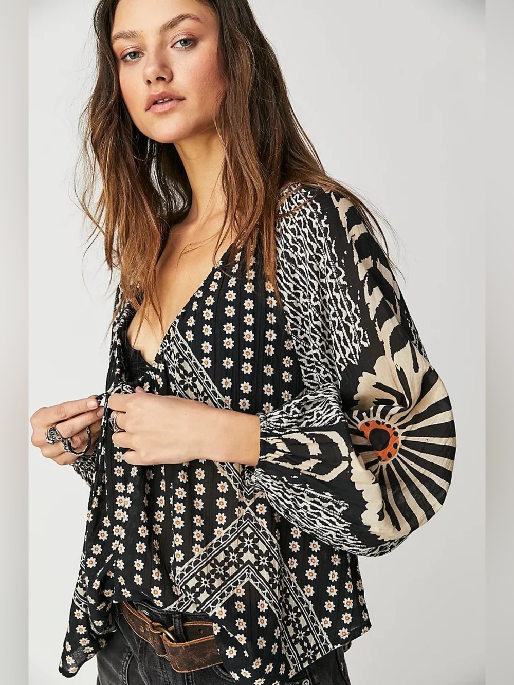 free people Elena Printed Top.